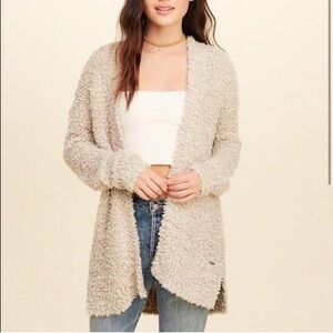Hollister fuzzy open sweater